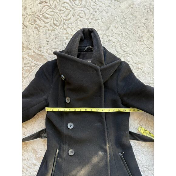 Mackage Wool Cashmere Coat Black Belted Double Breasted Jacket Size S $1195 - Picture 7 of 13